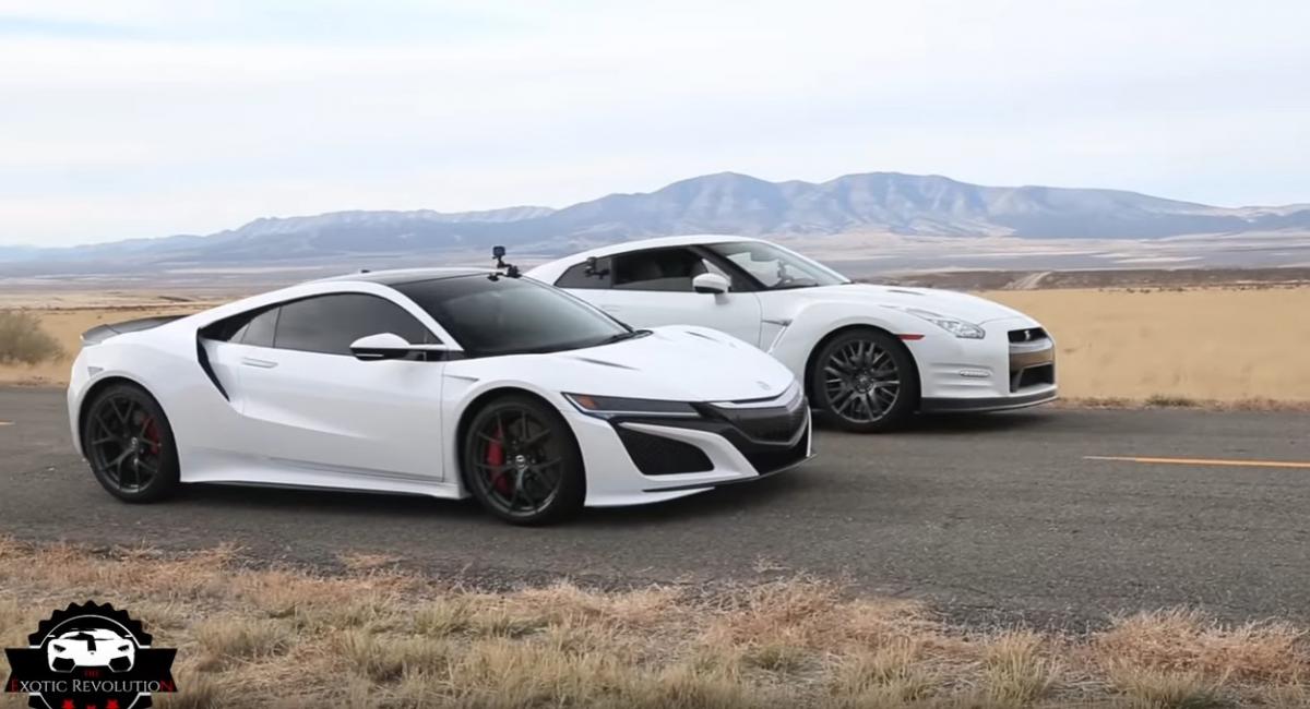 Nissan GT-R 2016 vs Acura NSX 2017 (vid)