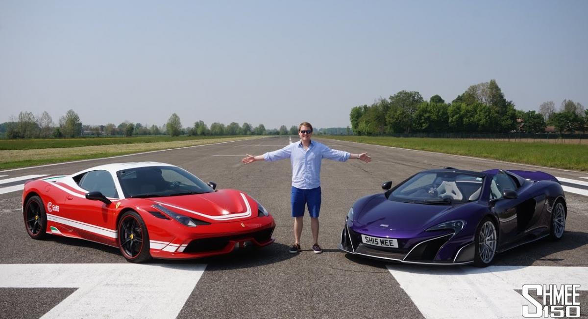 McLaren 675LT Spider Vs Ferrari 458 Speciale στην ευθεία