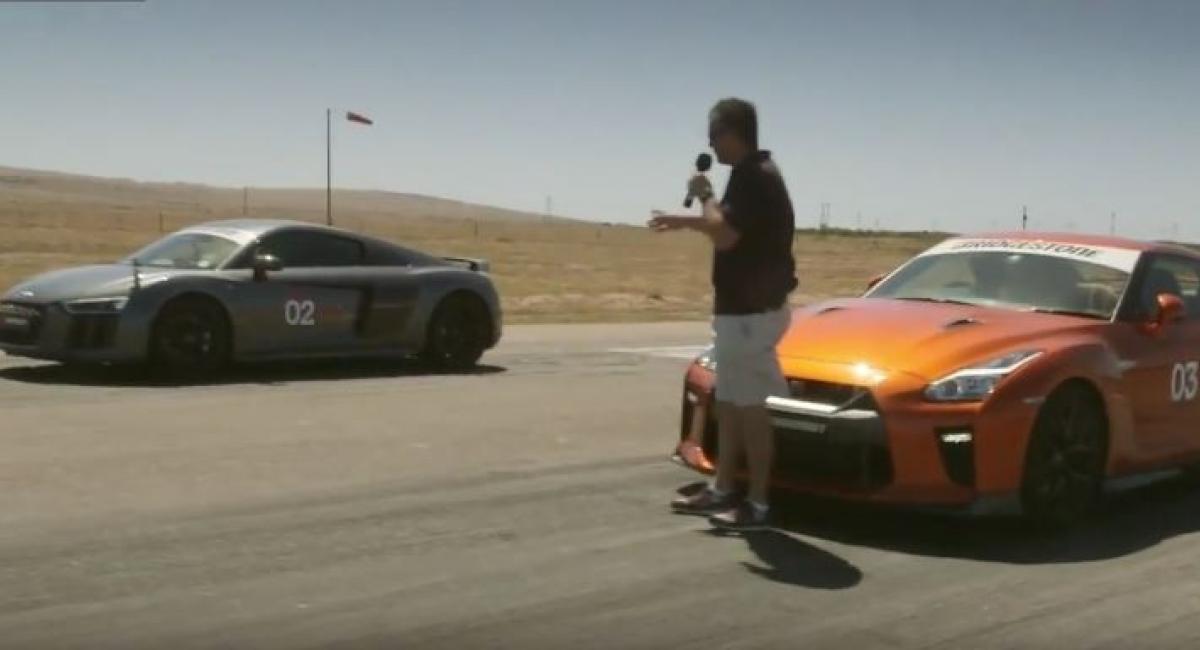 DRAG RACE: Nissan GT-R vs. Audi R8 V10 Plus