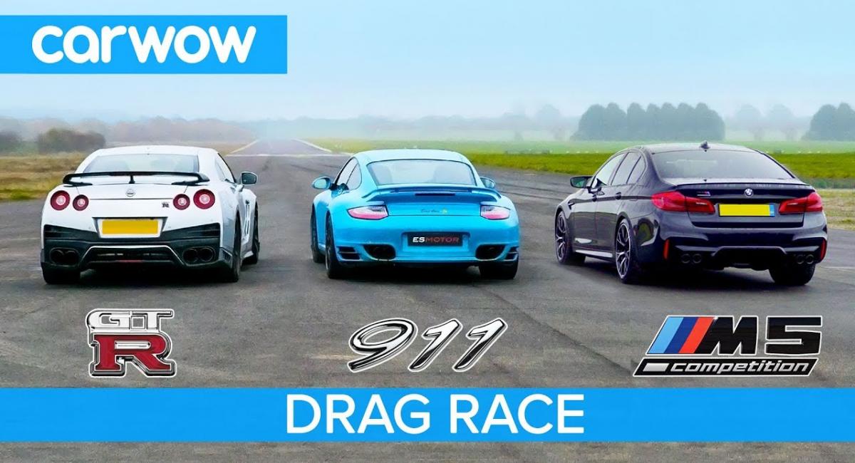 Nissan GT-R vs Porsche 911 Turbo S vs BMW M5 Competition