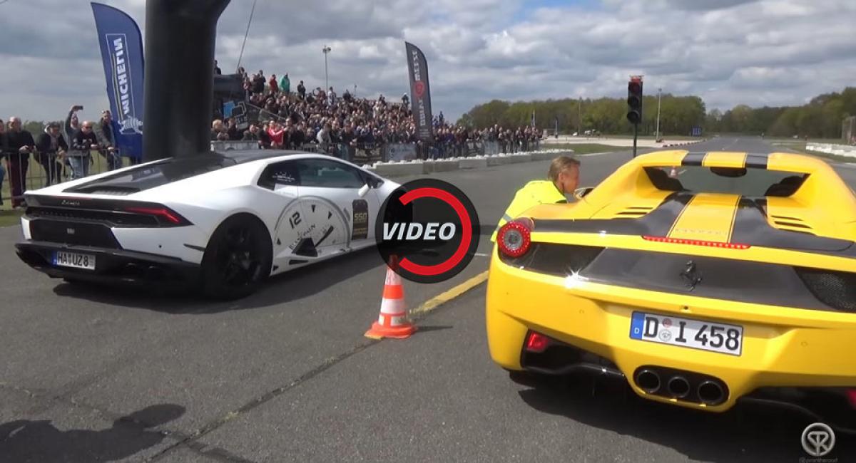 Drag Race: Lamborghini Huracan vs Ferrari 458 Spider
